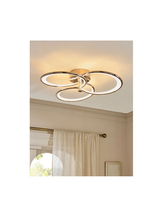 Lightplanet Πλαφονιέρα Οροφής Ασημί με Ενσωματωμένο LED