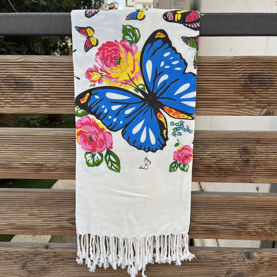 Pestemal Beach Towel Pareo Cotton White 180x100cm