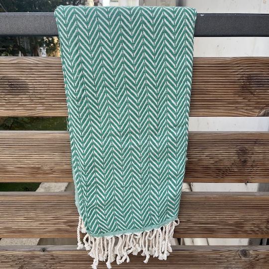 Pestemal Beach Towel Cotton Green 180x100cm.