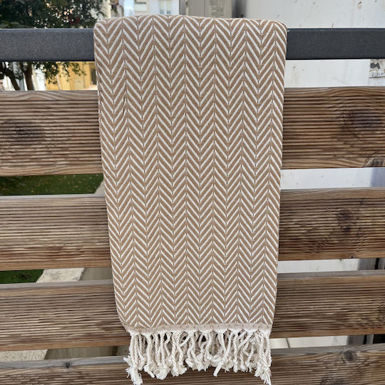 Pestemal Beach Towel Cotton Beige 180x100cm.
