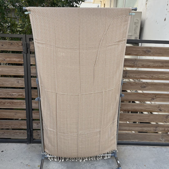 Pestemal Beach Towel Cotton Beige 180x100cm.
