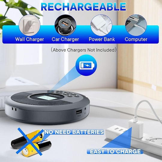 Pm20 Φορητό Ηχοσύστημα με CD / Bluetooth / USB Μαύρο