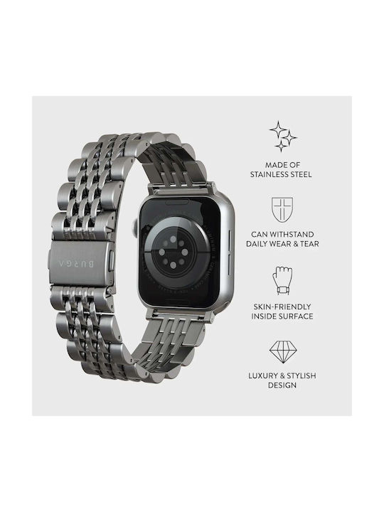 Burga Armband Silber (Apple Watch 4/5/6/7/8/9/10/11, SE, Ultra) Burga Armband Silber (Apple Watch 4/5/6/7/8/9/10/11, SE, Ultra)
