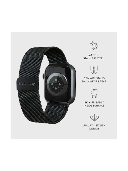 Burga Armband Schwarz (Apple Watch 4/5/6/7/8/9/10/11 - SE (1/2/3)) Burga Armband Schwarz (Apple Watch 4/5/6/7/8/9/10/11 - SE (1/2/3))