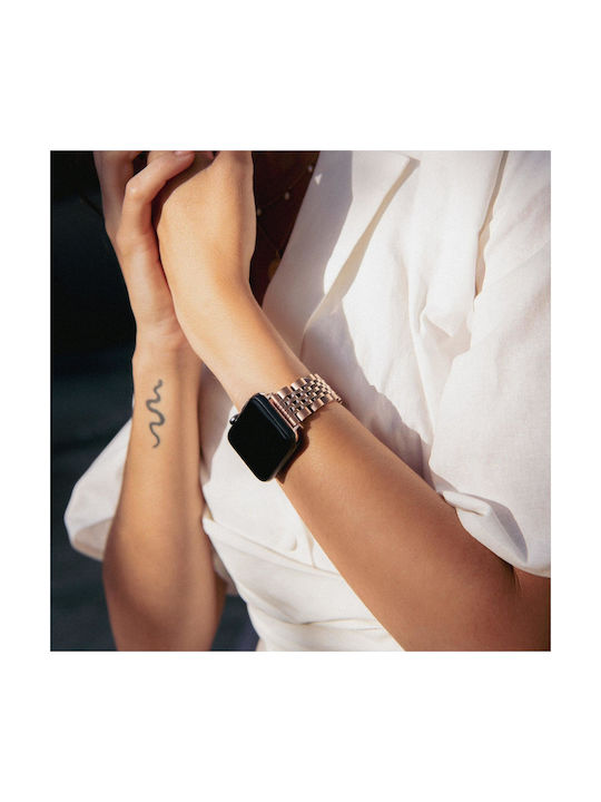 Burga Armband Rostfreier Stahl Rose Gold (Apple Watch 4/5/6/7/8/9/10/11, SE (1/2/3))
