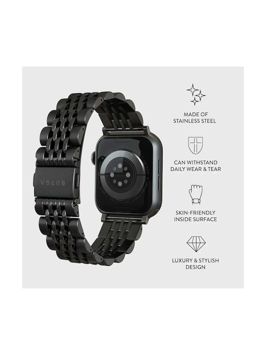 Burga Armband Schwarz (Apple Watch 4/5/6/7/8/9/10/11 - SE (1/2/3)) Burga Armband Schwarz (Apple Watch 4/5/6/7/8/9/10/11 - SE (1/2/3))