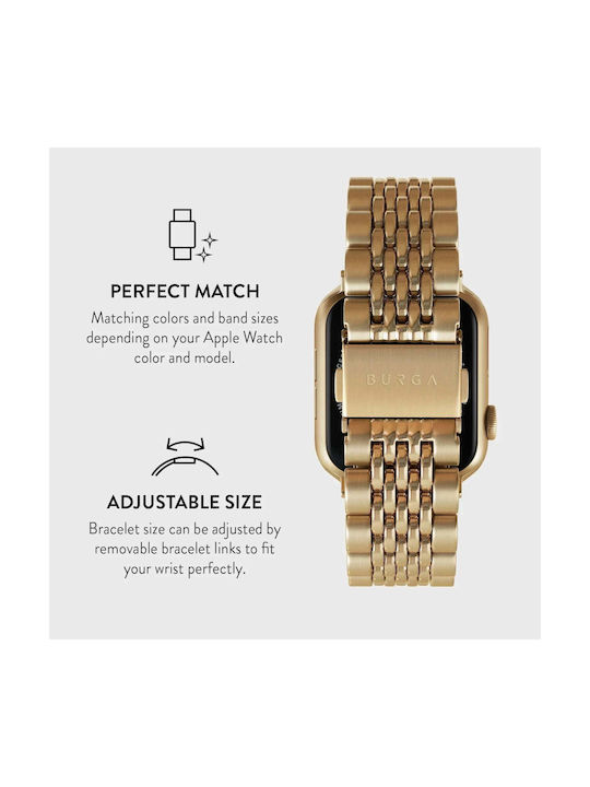 Burga Armband Rostfreier Stahl Gold (Apple Watch 4/5/6/7/8/9/10/11, SE, Ultra)