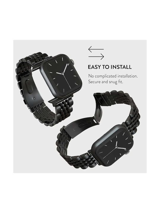 Burga Armband Rostfreier Stahl Schwarz (Apple Watch 4/5/6/7/8/9/10/11 - SE (1/2/3))