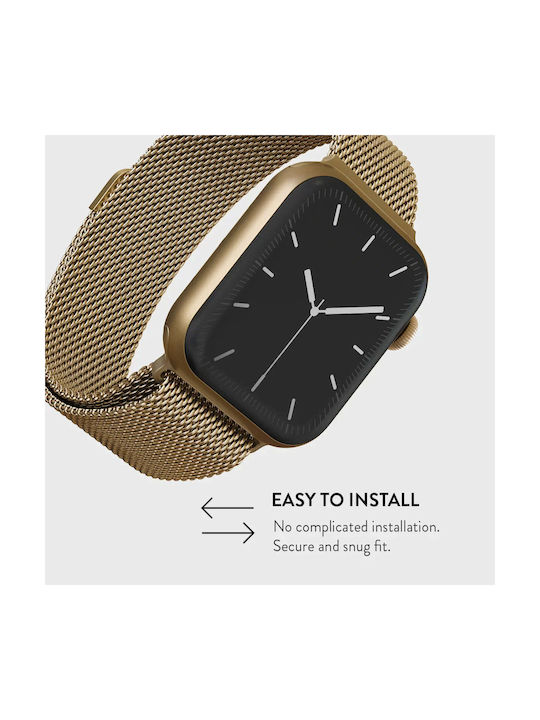 Burga Rostfreier Stahl Gold Tragbare Bänder für Apple Watch 4/5/6/7/8/9/10/11 - SE (1/2/3)