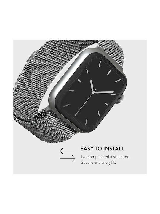Burga Armband Rostfreier Stahl Silber (Apple Watch 4/5/6/7/8/9/10/11, SE, Ultra - Burga)