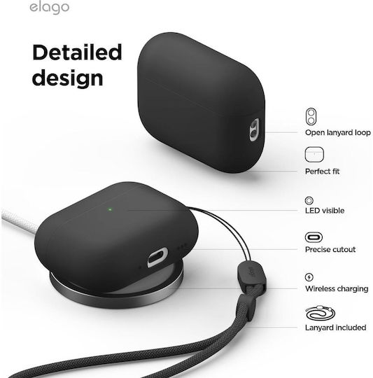Elago Liquid Hybrid Strap Case Case in Black color for Apple AirPods Pro 3