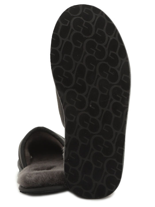 Scuff Men's Leather Slippers Black