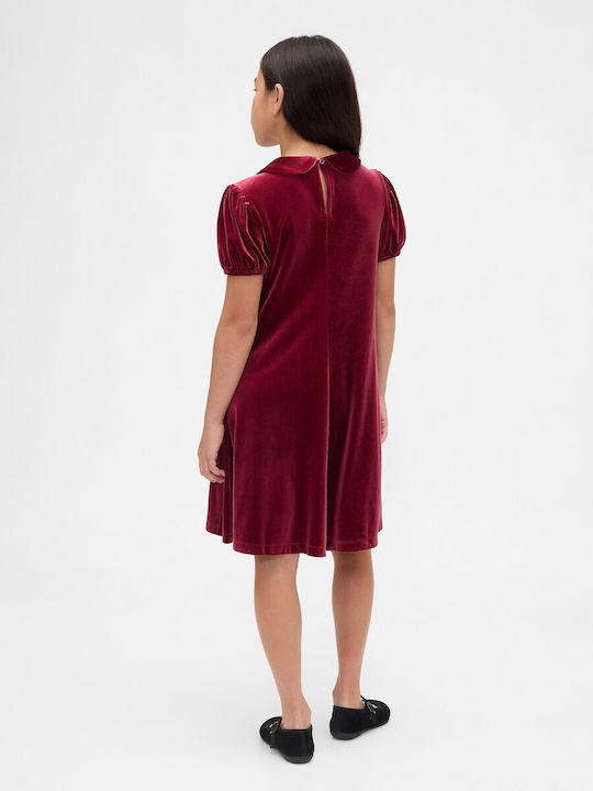 Kinderkleid Kurzärmelig Samt Red Delicious