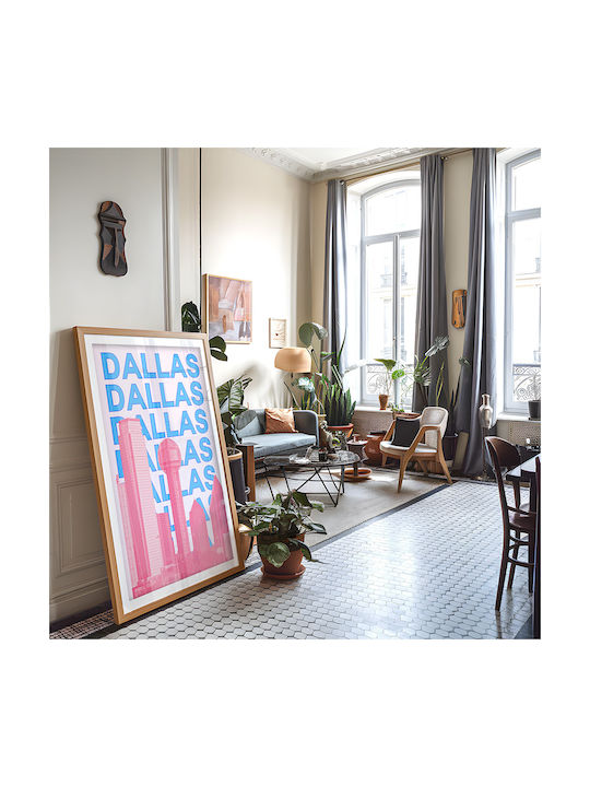 Poster Dallas Pop Art Pst25505 30cm X 40cm White Wooden Frame
