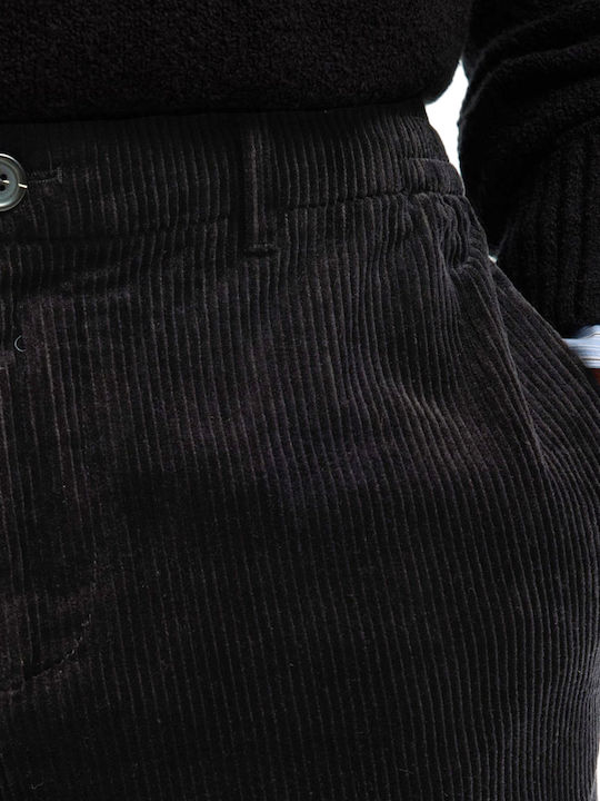 Pantaloni Elastic cu Croială Normală Black