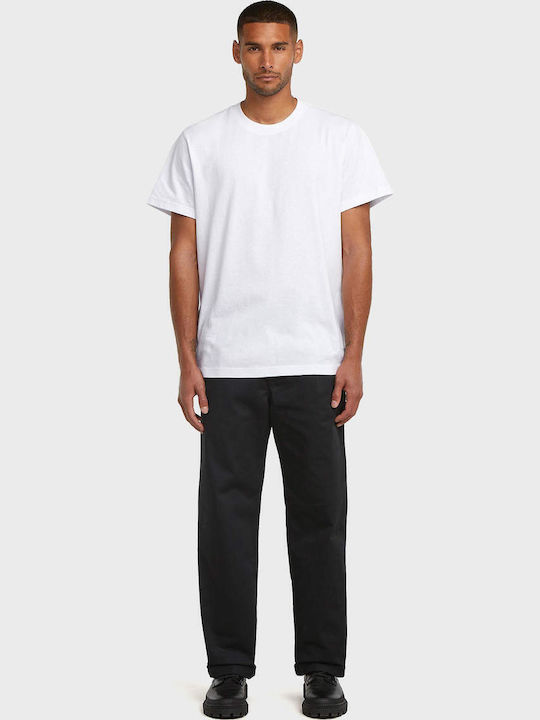 Pleated Παντελόνι Chino σε Relaxed Εφαρμογή Black