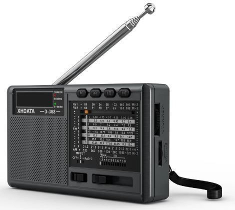 Xhdata D-368 Tragbares Radio mit Bluetooth und USB Schwarz
