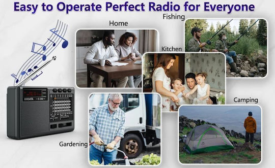 Xhdata D-368 Tragbares Radio mit Bluetooth und USB Schwarz