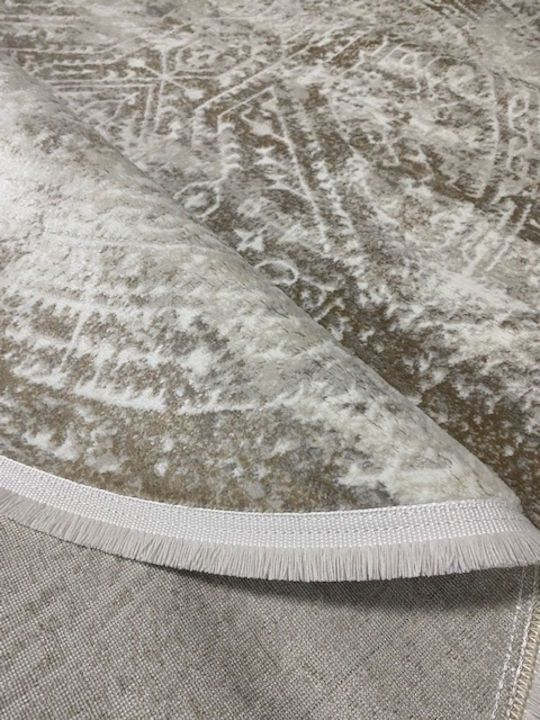 Marry Mr Teppich Rechteckig Synthetisch,Polyester/Cotton/Leather mit Fransen Cream