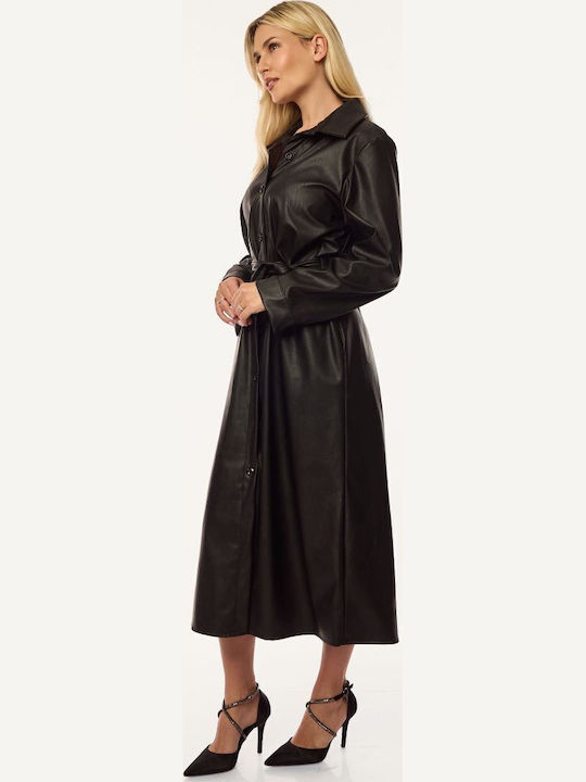 Rochie Din Piele Neagră