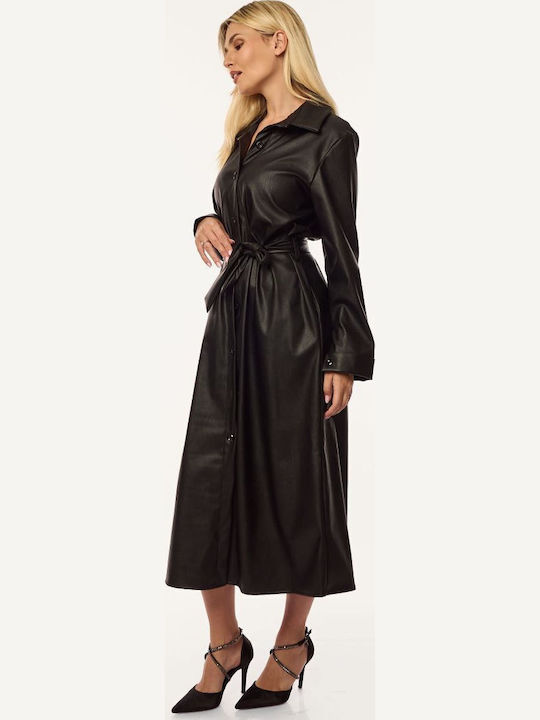 Rochie Din Piele Neagră