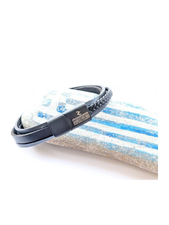 Chrysostomos Herren Armband aus Leder 17cm
