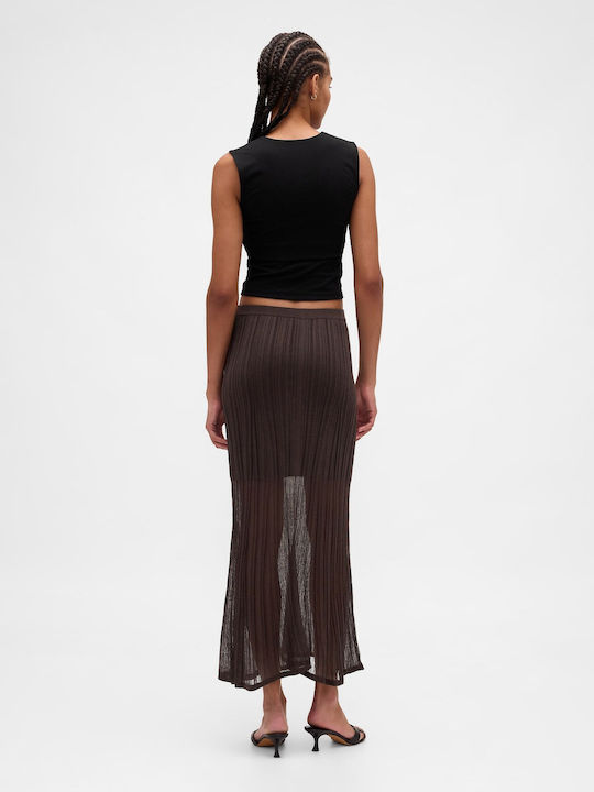 High-waisted Maxi Skirt Terra Brown