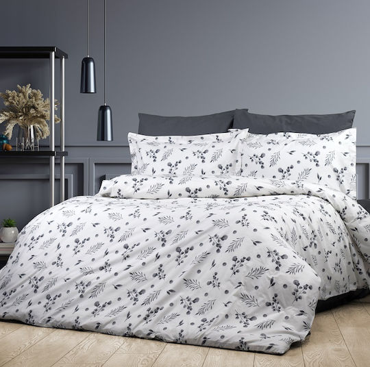 Dimcol Σετ Μαξιλαροθήκες με Φάσα Grey 50x70εκ.
