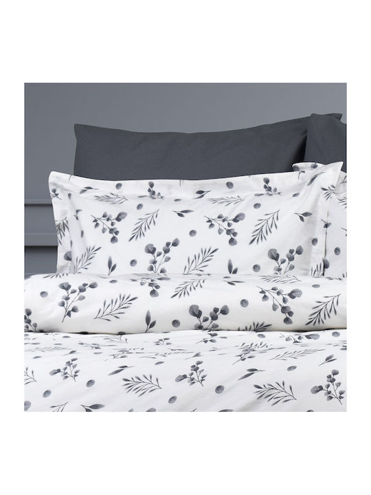 Dimcol Duvet Cover Cotton Single 160x240 Myrto 350 Grey 350