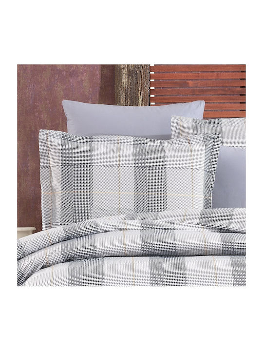 Dimcol Duvet Cover Cotton Single 160x240 Antigoni 339 Grey 339
