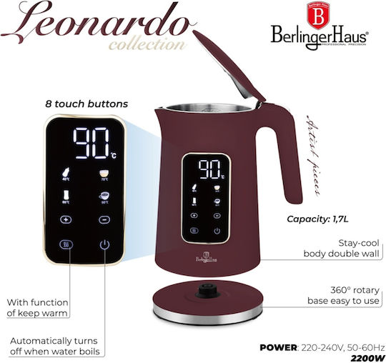 Berlinger Haus Reisekessel 1.7Es 2200W Rot