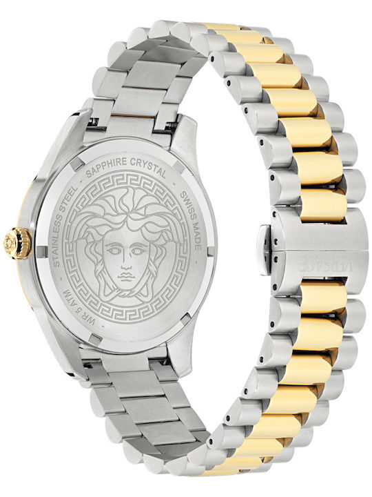 Versace Apodis Ανδρικό Ρολόι Μπαταρίας με Ασημί Μεταλλικό Μπρασελέ