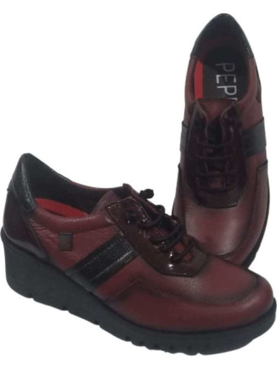 Mocasini dama în culoarea Burgundy