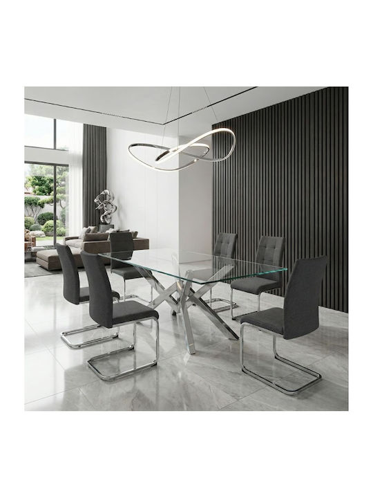 Laura Dining Room Fabric Chair Grey 42x58x98cm
