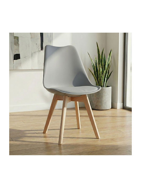 Viva Dining Room Polypropylene Chair Grey - Natural 48.5x54x80cm