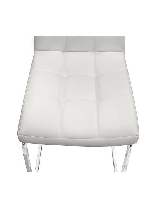 Vela Dining Room Artificial Leather Chair White 41x61x107cm