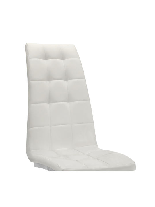 Vela Dining Room Artificial Leather Chair White 41x61x107cm