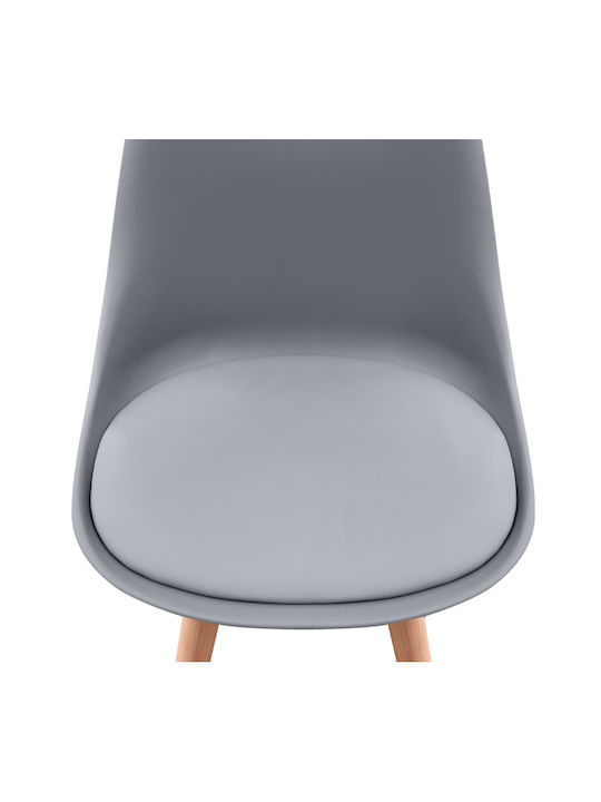 Viva Dining Room Polypropylene Chair Grey - Natural 48.5x54x80cm