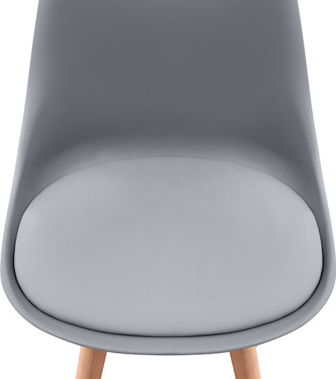 Viva Dining Room Polypropylene Chair Grey - Natural 48.5x54x80cm