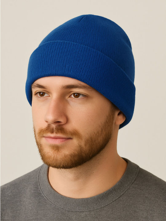 Beanie Unisex Beanie Knitted in Blue color