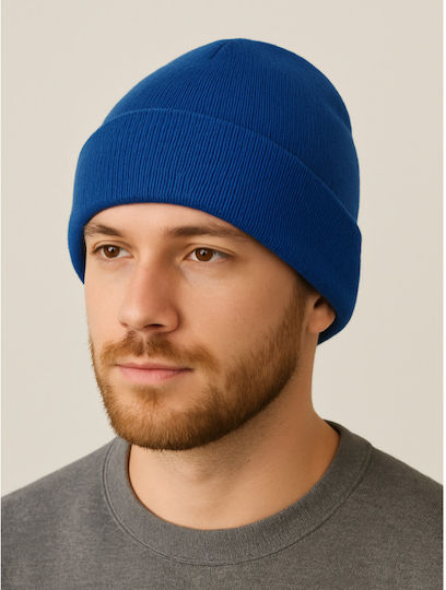Beanie Unisex Beanie Gestrickt in Blau Farbe