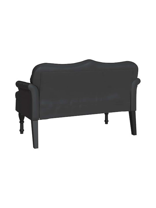 Διθέσιος Καναπές Δερματίνη Μαύρο 120.5x65x75εκ.