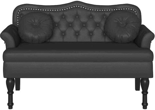 Двуместен Диван Изкуствена кожа Черно 120.5x65x75см.