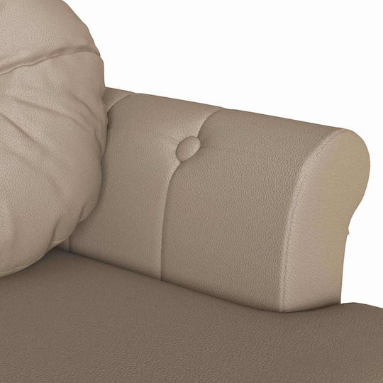 Two-Seater Couch Artificial Leather Cappuccino with Decorative Pillows 120.5x65x75 cm 42019283