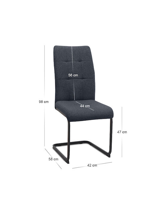 Laura Stühle Speisesaal Anthracite - Black 1Stück 42x58x98cm