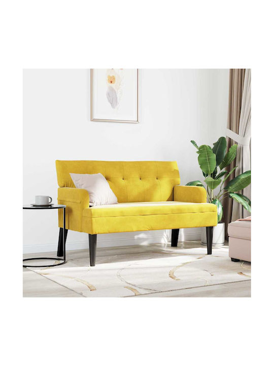 Canapea Cu Două Locuri Din Catifea Galbenă 112x65.5x75cm
