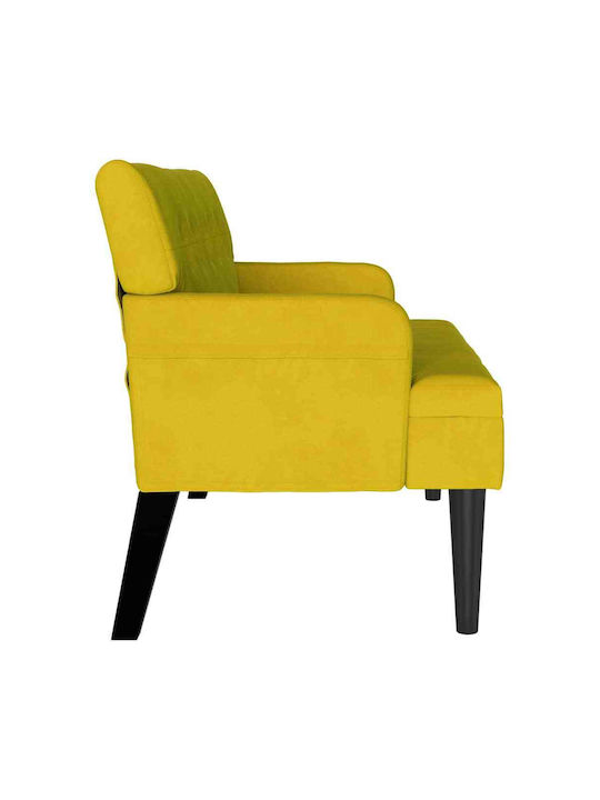 Canapea Cu Două Locuri Din Catifea Galbenă 112x65.5x75cm