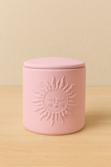 Handgemachte Aromatische Sojakerze in Handgefertigtem Gefäß Sun Spirit – Rosa 9x9cm 570g