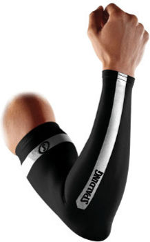 Elastische Ellenbogenbandage Ärmel Spalding Compression Sleeve Reflektierend Schwarz