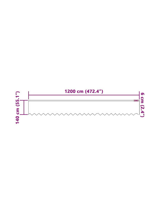 vidaXL Пердета и Завеси Прозорец с Презрамки Бяла 1200x140см
